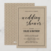 Invitation Wedding shower Kraft Modern Typographie Couples (Devant / Derrière)