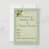 Invitation Wedding shower, Lily of the Valley Gold Hearts (Dos)