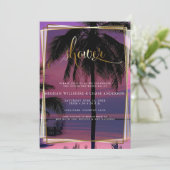 Invitation Wedding shower | Mariage nocturne tropicale exotiq (Debout devant)