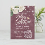Invitation Wedding shower Mason Jar Hydrangea Lumières Bourgo (Debout devant)
