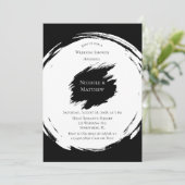 Invitation Wedding shower minimaliste élégant noir et blanc (Debout devant)