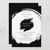 Invitation Wedding shower minimaliste élégant noir et blanc (Devant / Derrière)
