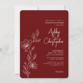Invitation Wedding shower moderne de Crimson Red Outline (Devant)