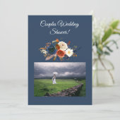 Invitation Wedding shower moderne en couple (Debout devant)