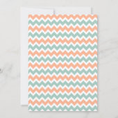 Invitation Wedding shower moderne Peach & Mint Chevron (Dos)