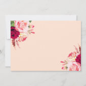 Invitation Wedding shower moderne rose rouge (Dos)