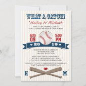 Invitation Wedding shower Monogramme Couples De Baseball (Devant)
