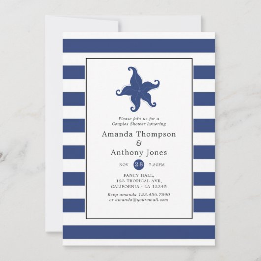 Invitation Wedding shower nautique (Devant)
