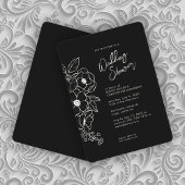 Invitation Wedding shower noir noir floral minimal