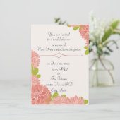 Invitation Wedding shower nuptial avec Dahlias rose Dusty (Debout devant)