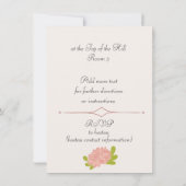 Invitation Wedding shower nuptial avec Dahlias rose Dusty (Dos)