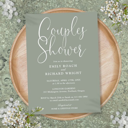 Invitation Wedding shower nuptiale de Sage Green Couples