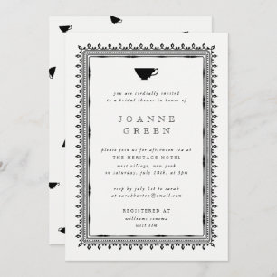 Invitation Wedding shower/nuptiale du thé de l'après-midi Reg
