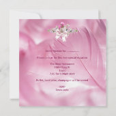 Invitation Wedding shower nuptiale Jolie robe rose blanche (Dos)