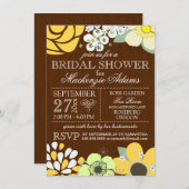 Invitation Wedding shower nuptiale Sun Flower (Devant / Derrière)