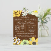 Invitation Wedding shower nuptiale Sun Flower (Debout devant)