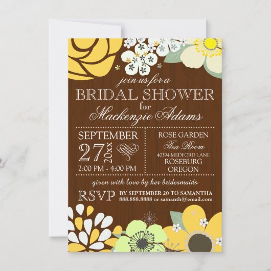 Invitation Wedding shower nuptiale Sun Flower (Devant)