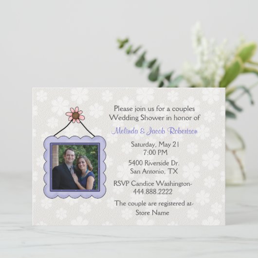 Invitation Wedding shower photo Couples (Debout devant)