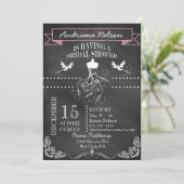 Invitation Wedding shower Pink Chalkboard (Debout devant)