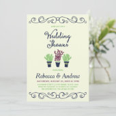 Invitation Wedding shower Plante à pots verts (Debout devant)