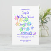 Invitation Wedding shower Rainbow Flowers (Debout devant)