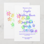 Invitation Wedding shower Rainbow Flowers (Devant / Derrière)