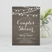 Invitation Wedding shower Rustic Wood Couples (Debout devant)