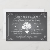 Invitation Wedding shower rustique de couples de pot de maçon (Devant)