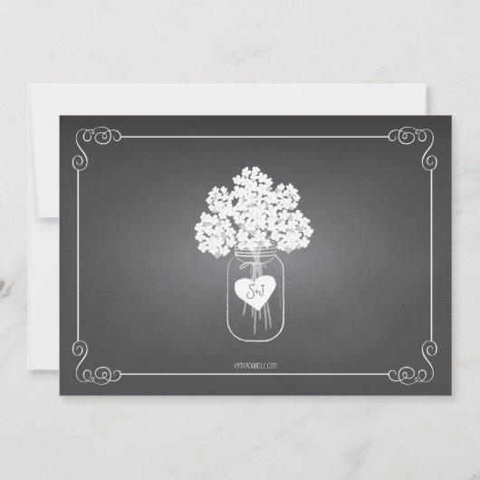 Invitation Wedding shower rustique de couples de pot de maçon (Dos)