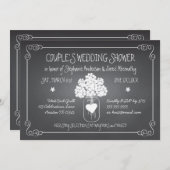 Invitation Wedding shower rustique de couples de pot de maçon (Devant / Derrière)