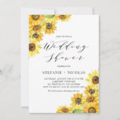 Invitation Wedding shower Rustique de tournesol aquarelle (Devant)
