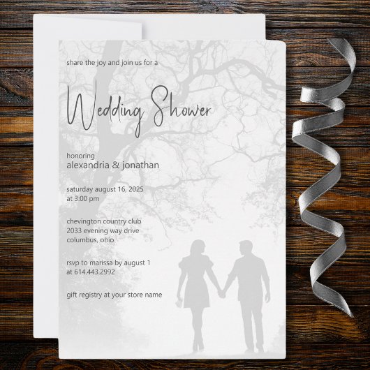 Invitation Wedding shower Silhouette Couples