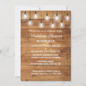 Invitation Wedding shower simple en bois rustique (Devant)
