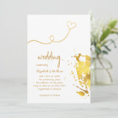 Invitation Wedding shower simple Gold Foil (Debout devant)