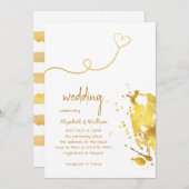 Invitation Wedding shower simple Gold Foil (Devant / Derrière)