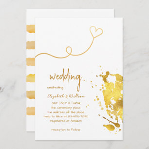 Invitation Wedding shower simple Gold Foil