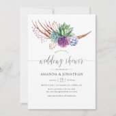 Invitation Wedding shower Succulent Cactus du désert (Devant)
