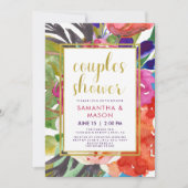 Invitation Wedding shower tropical coloré de couples (Devant)