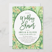 Invitation Wedding shower tropical Feuille vert (Devant)