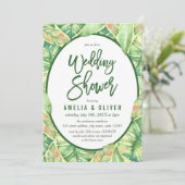 Invitation Wedding shower tropical Feuille vert (Debout devant)