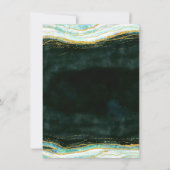 Invitation Wedding shower turquoise d'Agate Vert & Or Couple (Dos)