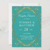 Invitation Wedding shower Turquoise et Gold (Devant)