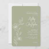 Invitation Wedding shower urbain moderne Sage Green (Devant)
