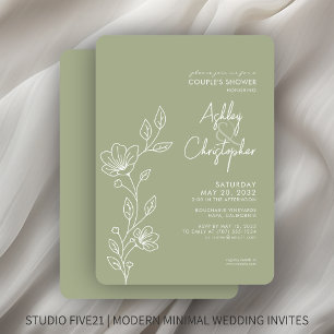 Invitation Wedding shower urbain moderne Sage Green