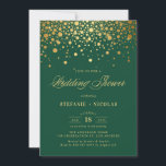 Invitation Wedding shower vert Faux Gold Foil Confetti Dots<br><div class="desc">Invités Invitations à votre événement avec cette invitation wedding shower personnalisable. Il comporte des points de confetti en feuille d'or imitation sur un arrière - plan vert. Personnalisez en ajoutant vos détails. Elles sont idéales pour n'importe quel thème ou saison mariage. Des éléments correspondants sont disponibles.</div>