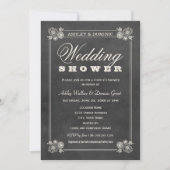 Invitation Wedding shower vintage Black Chalkboard (Devant)