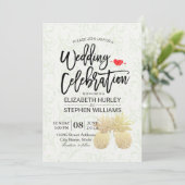 Invitation Wedding shower Vintage d'huile d'ananas Couple d'a (Debout devant)