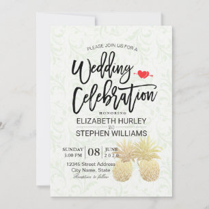Invitation Wedding shower Vintage d'huile d'ananas Couple d'a
