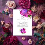 Invitation Wedding shower vintage Fuchsia et Purple Shabby<br><div class="desc">Invitations de wedding showers fuchsia et violet shabby-chic rose aux accents de magenta,  prune et rose rousse.</div>