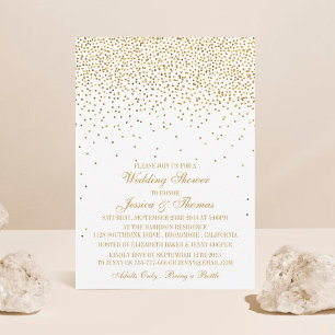 Invitation Wedding shower vintage Glam Gold Confetti